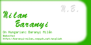 milan baranyi business card